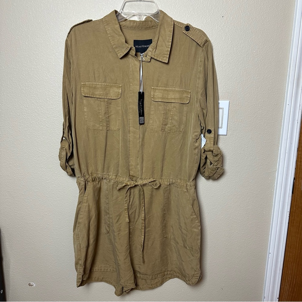 Velvet Heart Khaki Romper NWT | Size L